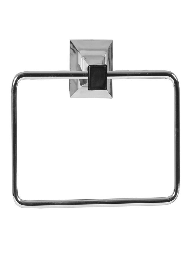 RONTENO Towel Ring for Bathroom Wall | Stainless Steel Rectangular Shaped Wall-Mounted Napkin Holder | Toilet Paper Holder Include with Screw | Hardware Hanger Accessories(1Pc, Silver) - Image 2
